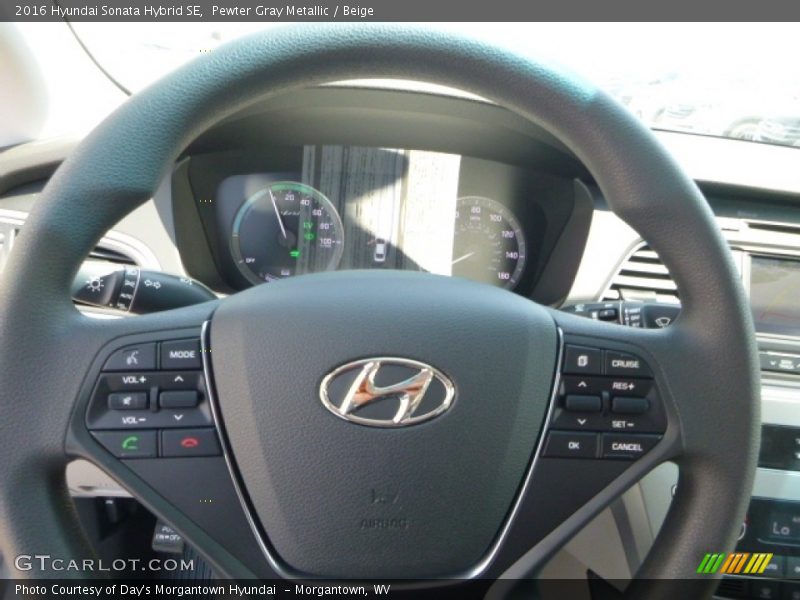 Pewter Gray Metallic / Beige 2016 Hyundai Sonata Hybrid SE