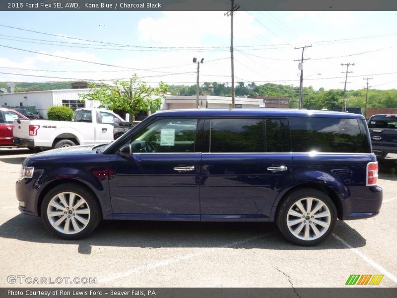 Kona Blue / Charcoal Black 2016 Ford Flex SEL AWD