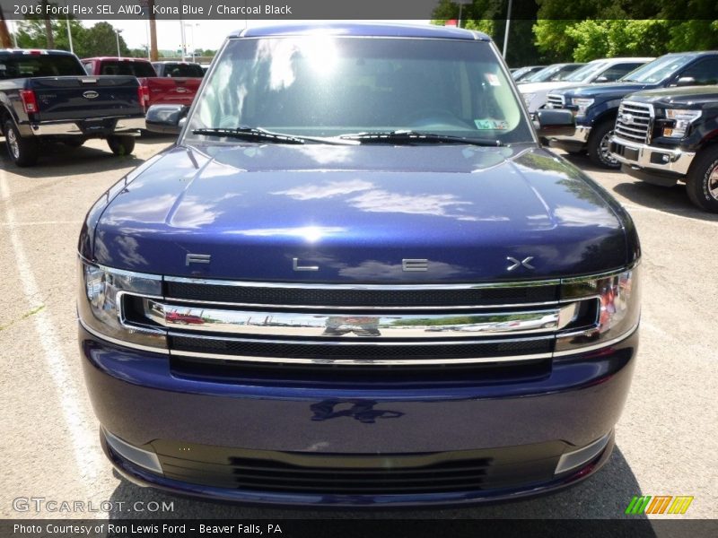 Kona Blue / Charcoal Black 2016 Ford Flex SEL AWD