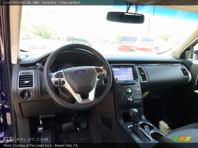 Kona Blue / Charcoal Black 2016 Ford Flex SEL AWD