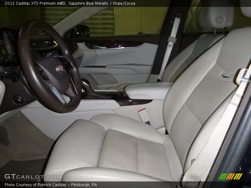Sapphire Blue Metallic / Shale/Cocoa 2013 Cadillac XTS Premium AWD