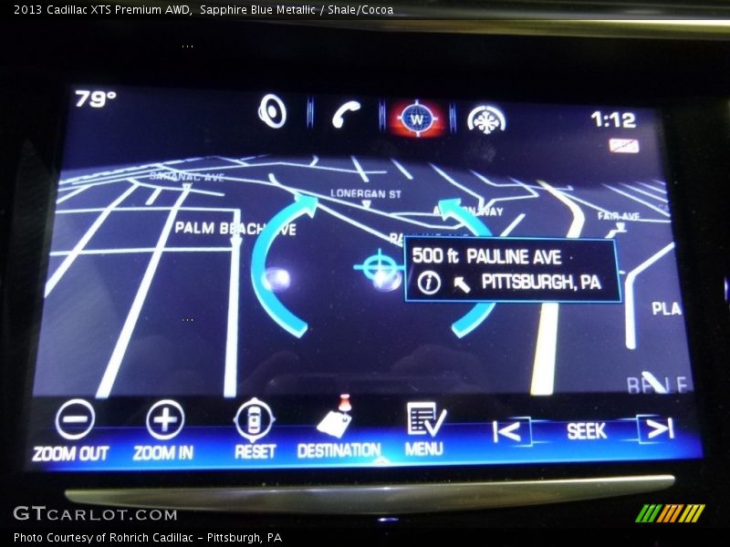 Sapphire Blue Metallic / Shale/Cocoa 2013 Cadillac XTS Premium AWD