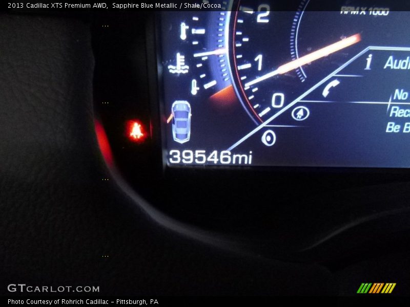 Sapphire Blue Metallic / Shale/Cocoa 2013 Cadillac XTS Premium AWD