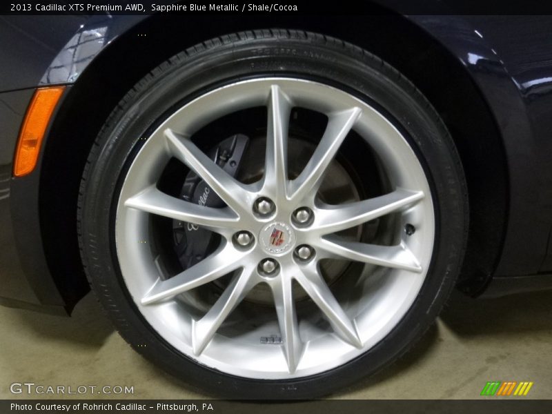 Sapphire Blue Metallic / Shale/Cocoa 2013 Cadillac XTS Premium AWD