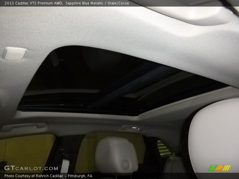 Sapphire Blue Metallic / Shale/Cocoa 2013 Cadillac XTS Premium AWD