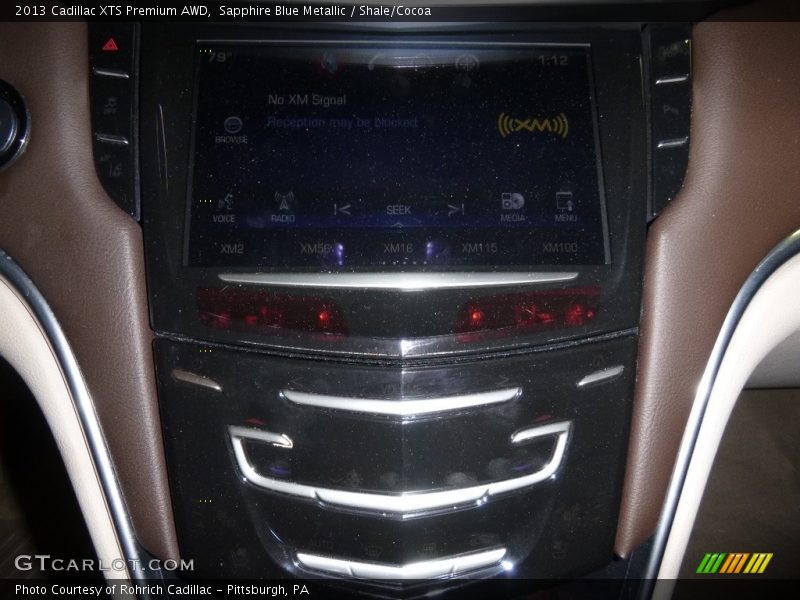 Sapphire Blue Metallic / Shale/Cocoa 2013 Cadillac XTS Premium AWD