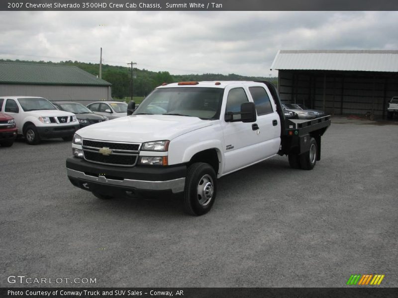 Summit White / Tan 2007 Chevrolet Silverado 3500HD Crew Cab Chassis