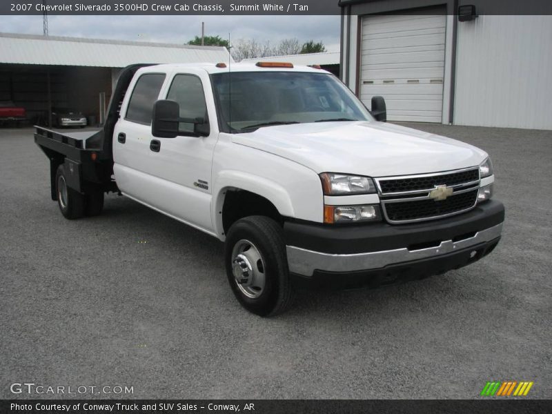 Summit White / Tan 2007 Chevrolet Silverado 3500HD Crew Cab Chassis