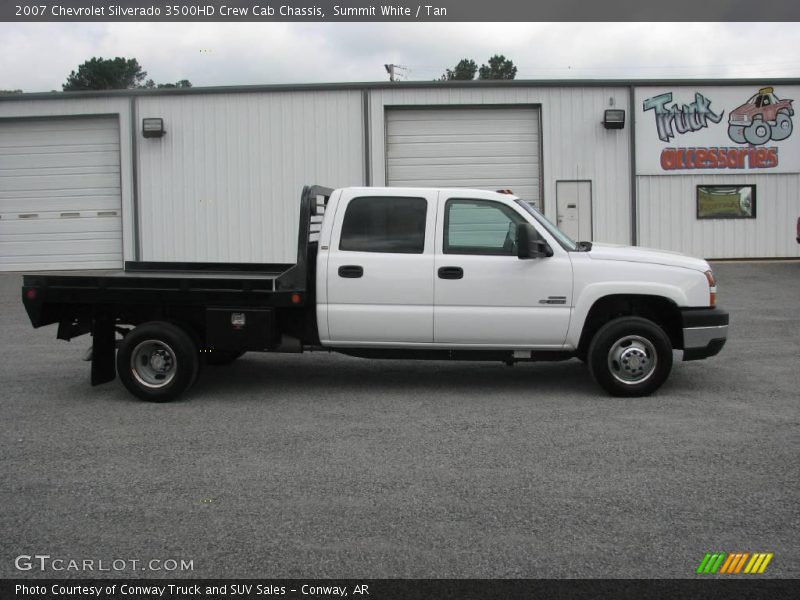 Summit White / Tan 2007 Chevrolet Silverado 3500HD Crew Cab Chassis