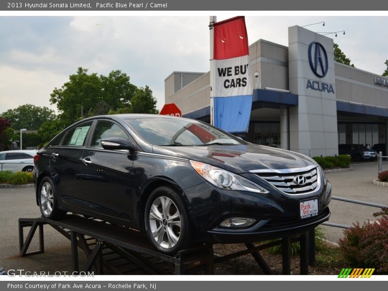 Pacific Blue Pearl / Camel 2013 Hyundai Sonata Limited