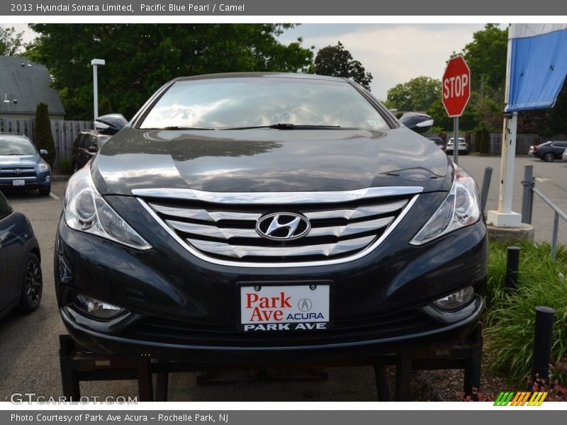 Pacific Blue Pearl / Camel 2013 Hyundai Sonata Limited