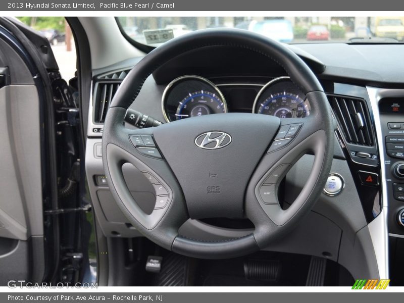 Pacific Blue Pearl / Camel 2013 Hyundai Sonata Limited