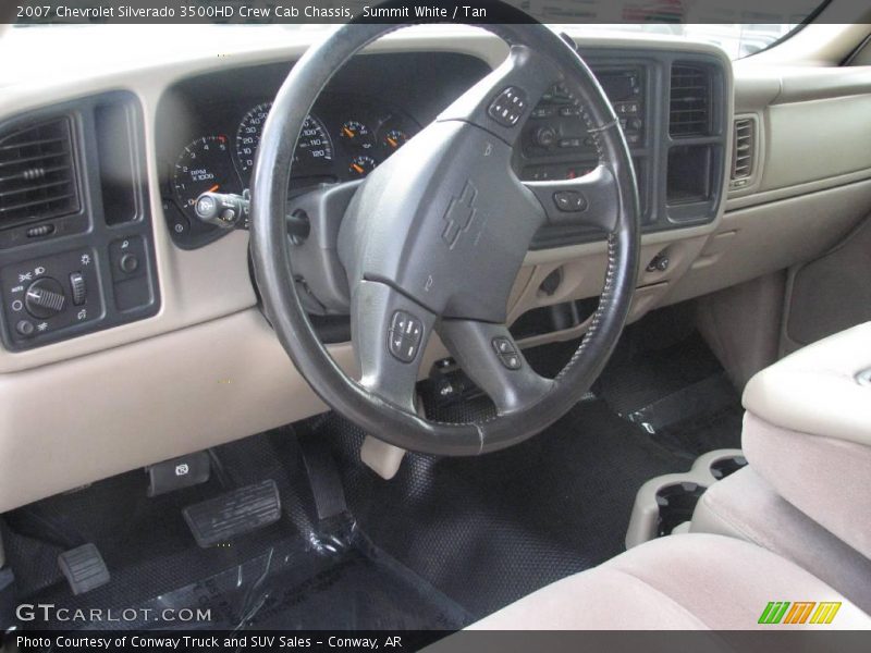 Summit White / Tan 2007 Chevrolet Silverado 3500HD Crew Cab Chassis