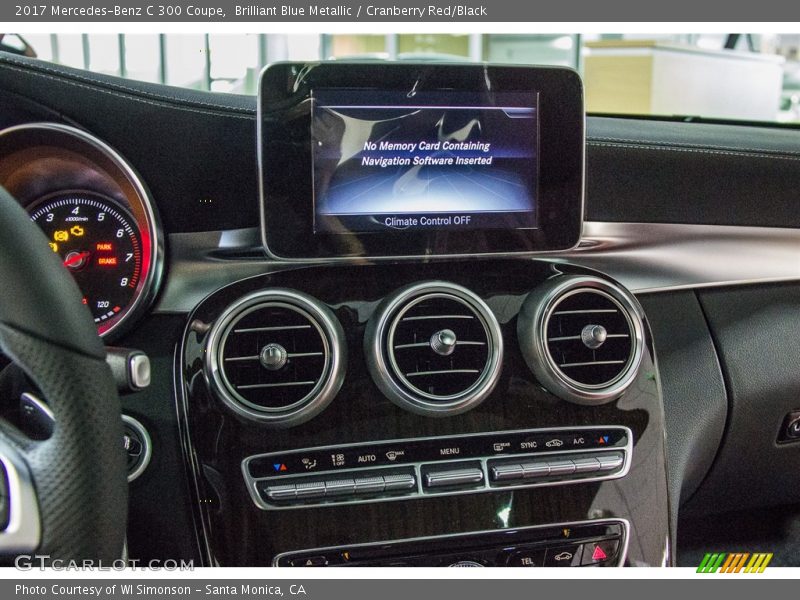 Brilliant Blue Metallic / Cranberry Red/Black 2017 Mercedes-Benz C 300 Coupe