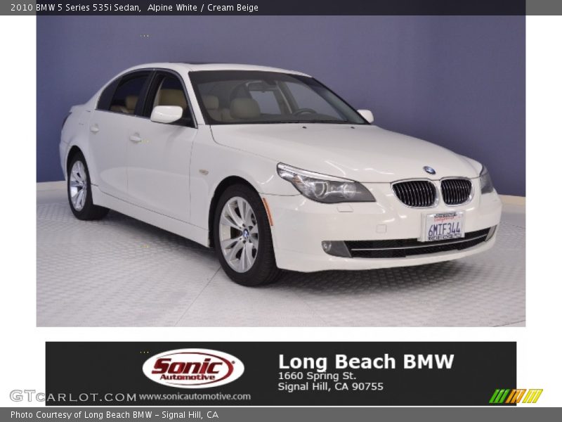 Alpine White / Cream Beige 2010 BMW 5 Series 535i Sedan