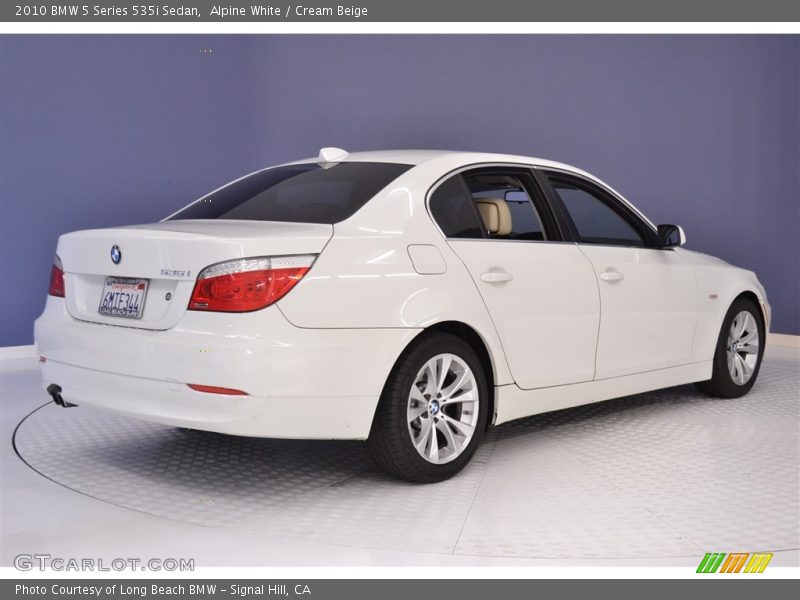Alpine White / Cream Beige 2010 BMW 5 Series 535i Sedan