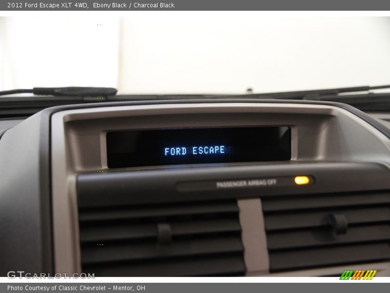 Ebony Black / Charcoal Black 2012 Ford Escape XLT 4WD