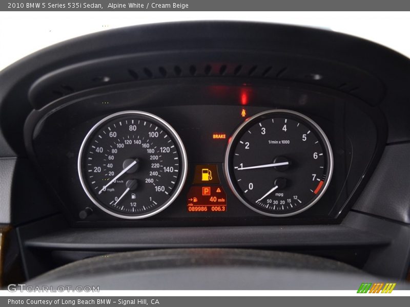 Alpine White / Cream Beige 2010 BMW 5 Series 535i Sedan