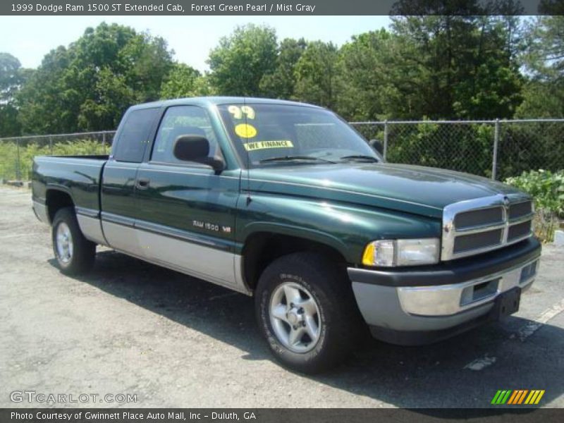 Forest Green Pearl / Mist Gray 1999 Dodge Ram 1500 ST Extended Cab
