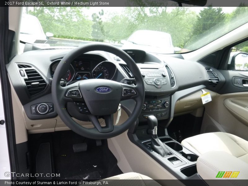Oxford White / Medium Light Stone 2017 Ford Escape SE