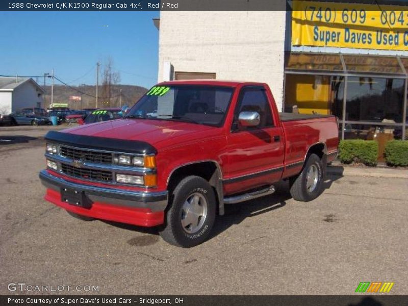 Red / Red 1988 Chevrolet C/K K1500 Regular Cab 4x4