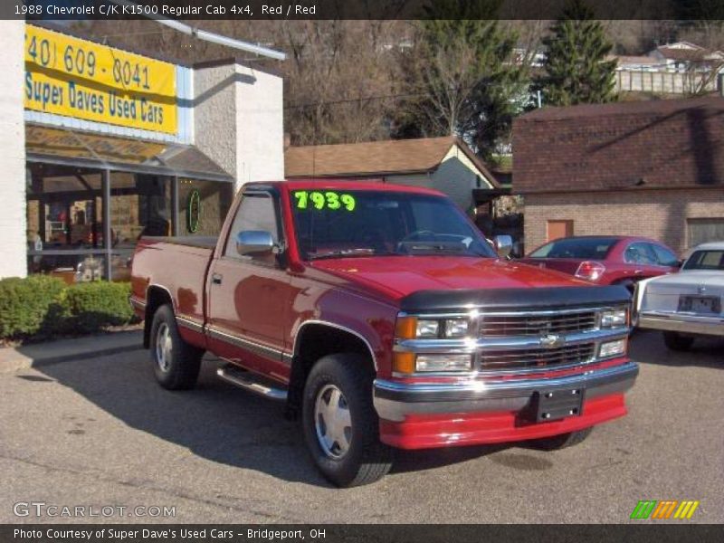 Red / Red 1988 Chevrolet C/K K1500 Regular Cab 4x4