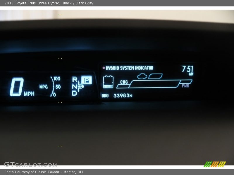 Black / Dark Gray 2013 Toyota Prius Three Hybrid