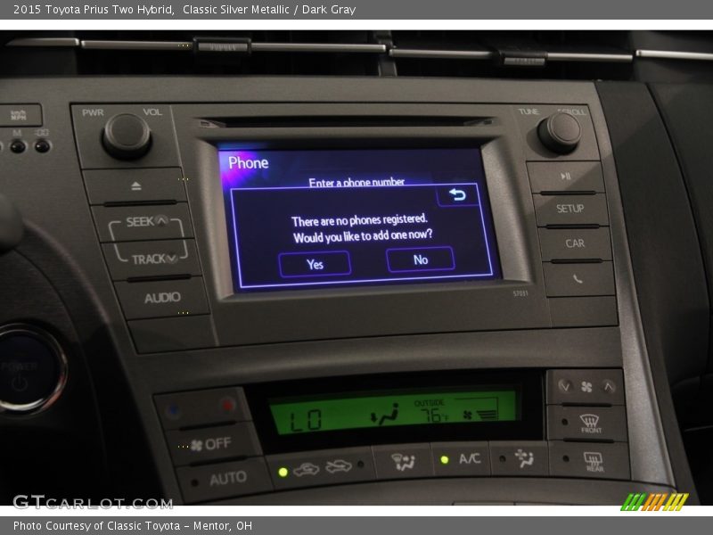 Classic Silver Metallic / Dark Gray 2015 Toyota Prius Two Hybrid