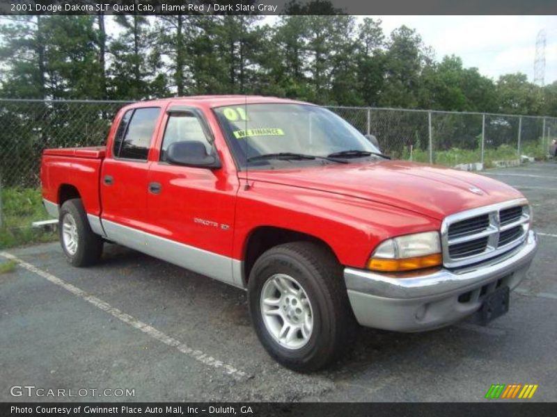 Flame Red / Dark Slate Gray 2001 Dodge Dakota SLT Quad Cab