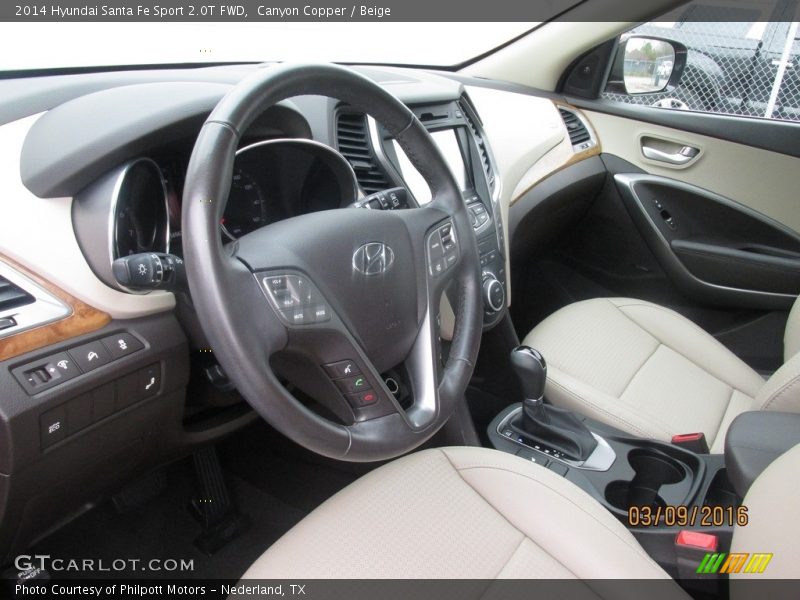Canyon Copper / Beige 2014 Hyundai Santa Fe Sport 2.0T FWD