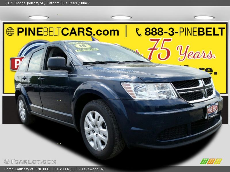 Fathom Blue Pearl / Black 2015 Dodge Journey SE