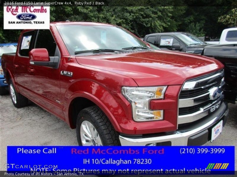 Ruby Red / Black 2016 Ford F150 Lariat SuperCrew 4x4