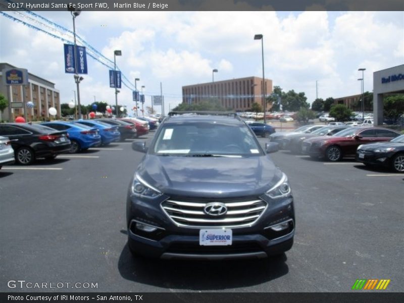 Marlin Blue / Beige 2017 Hyundai Santa Fe Sport FWD