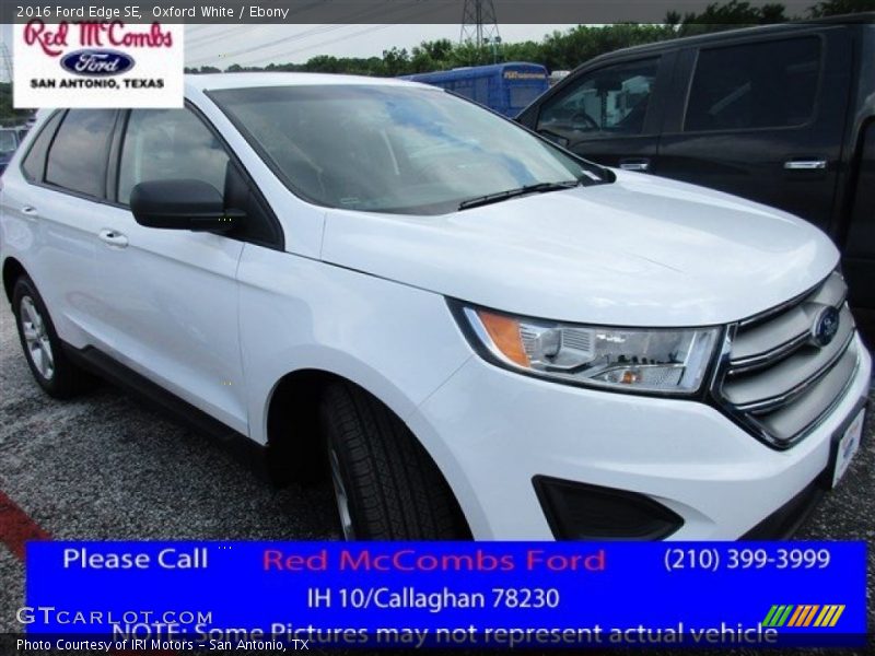 Oxford White / Ebony 2016 Ford Edge SE