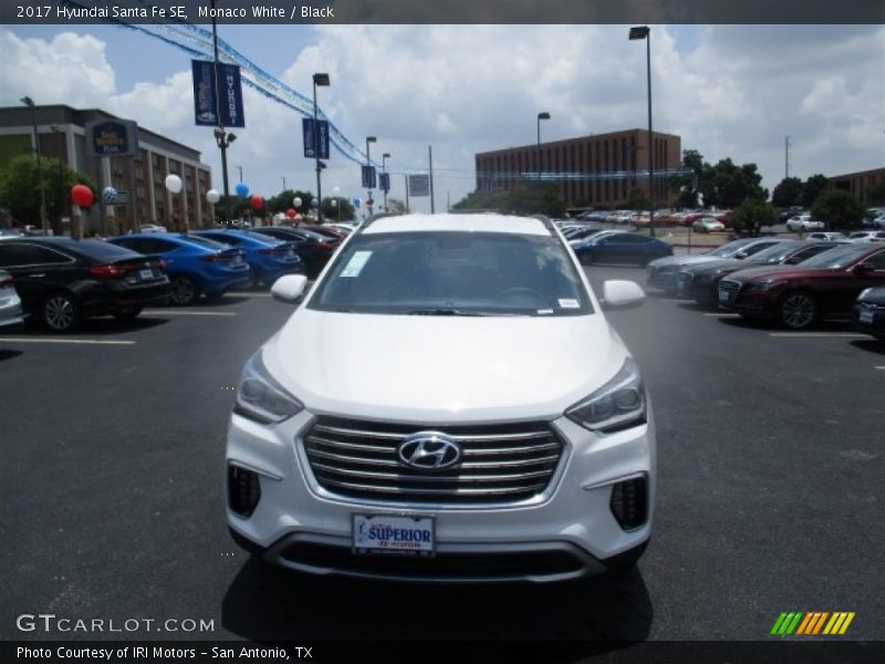 Monaco White / Black 2017 Hyundai Santa Fe SE