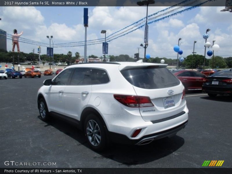 Monaco White / Black 2017 Hyundai Santa Fe SE