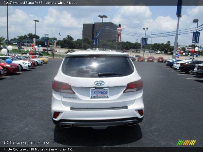 Monaco White / Black 2017 Hyundai Santa Fe SE