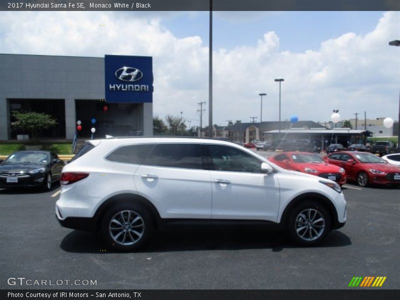 Monaco White / Black 2017 Hyundai Santa Fe SE