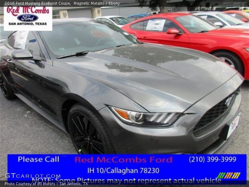 Magnetic Metallic / Ebony 2016 Ford Mustang EcoBoost Coupe