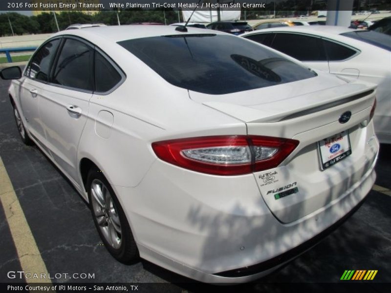 White Platinum Tri-Coat Metallic / Medium Soft Ceramic 2016 Ford Fusion Energi Titanium