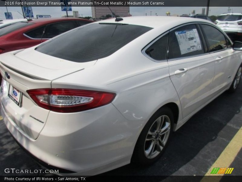 White Platinum Tri-Coat Metallic / Medium Soft Ceramic 2016 Ford Fusion Energi Titanium