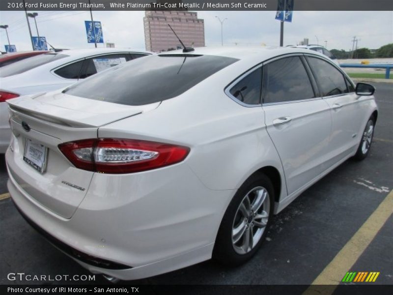 White Platinum Tri-Coat Metallic / Medium Soft Ceramic 2016 Ford Fusion Energi Titanium