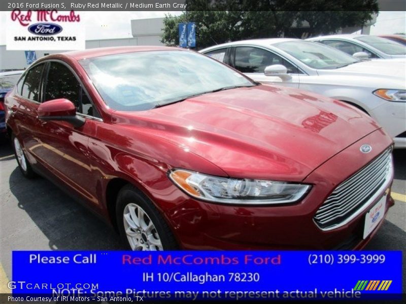 Ruby Red Metallic / Medium Earth Gray 2016 Ford Fusion S