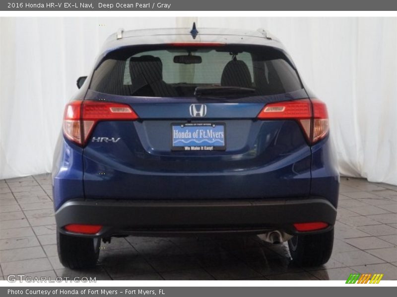 Deep Ocean Pearl / Gray 2016 Honda HR-V EX-L Navi