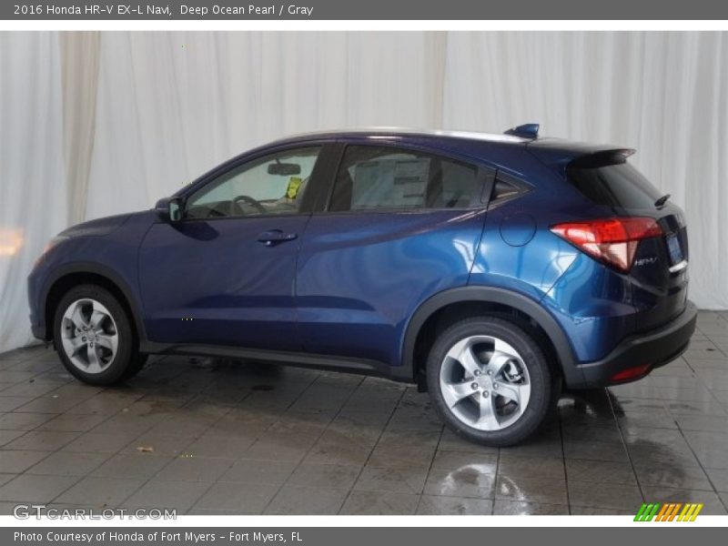 Deep Ocean Pearl / Gray 2016 Honda HR-V EX-L Navi