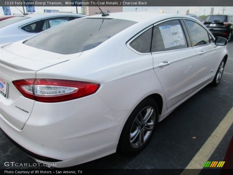 White Platinum Tri-Coat Metallic / Charcoal Black 2016 Ford Fusion Energi Titanium