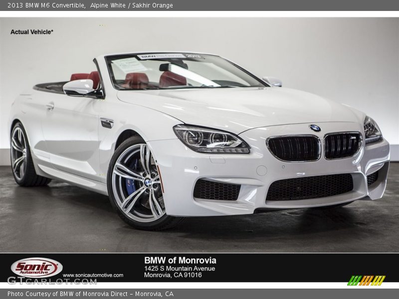 Alpine White / Sakhir Orange 2013 BMW M6 Convertible