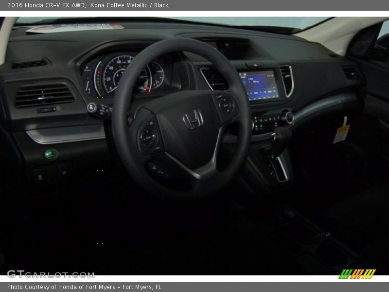 Kona Coffee Metallic / Black 2016 Honda CR-V EX AWD