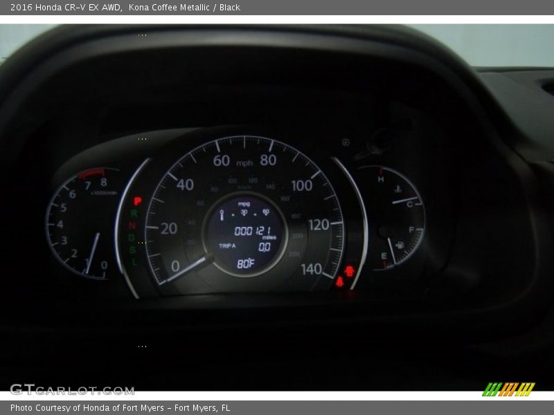 Kona Coffee Metallic / Black 2016 Honda CR-V EX AWD
