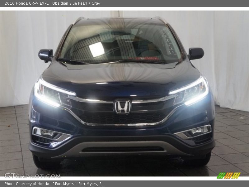 Obsidian Blue Pearl / Gray 2016 Honda CR-V EX-L